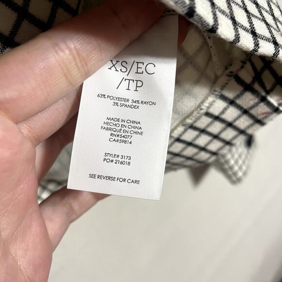 Cabi Grid Print Asymmetrical Button Up Jacket Blazer High Neck - Size‎ XS - Picture 8 of 9